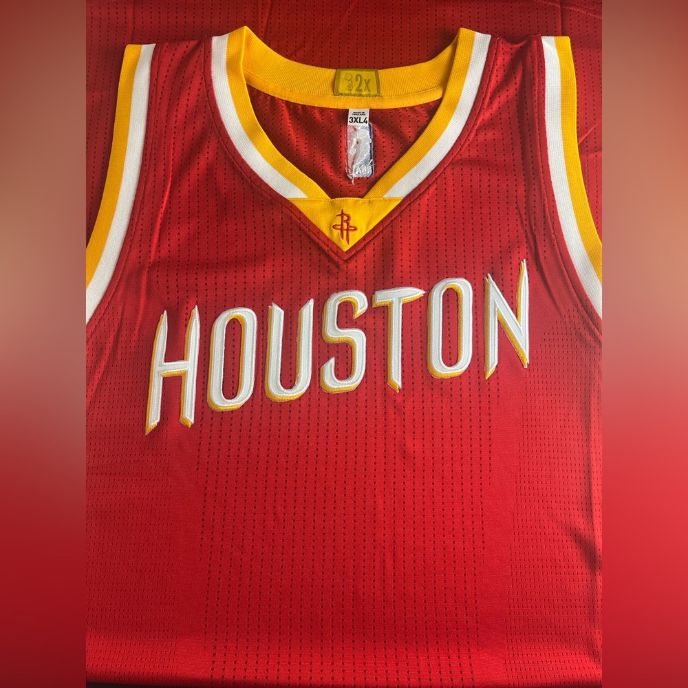 Houston Rockets NBA Adidas Climacool Jersey 3XL Length +4 Red & Yellow Brand New - Picture 3 of 5